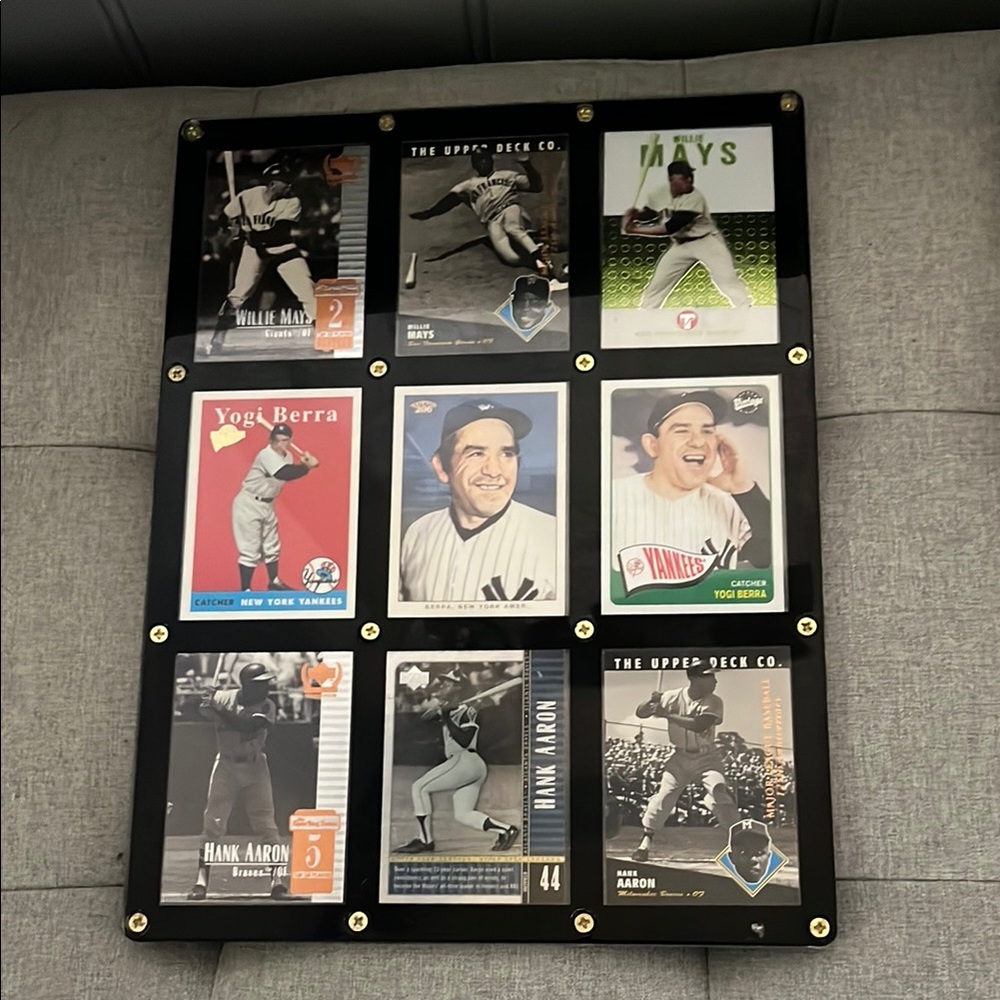 Baseball frame and cards in the 50s and 60s